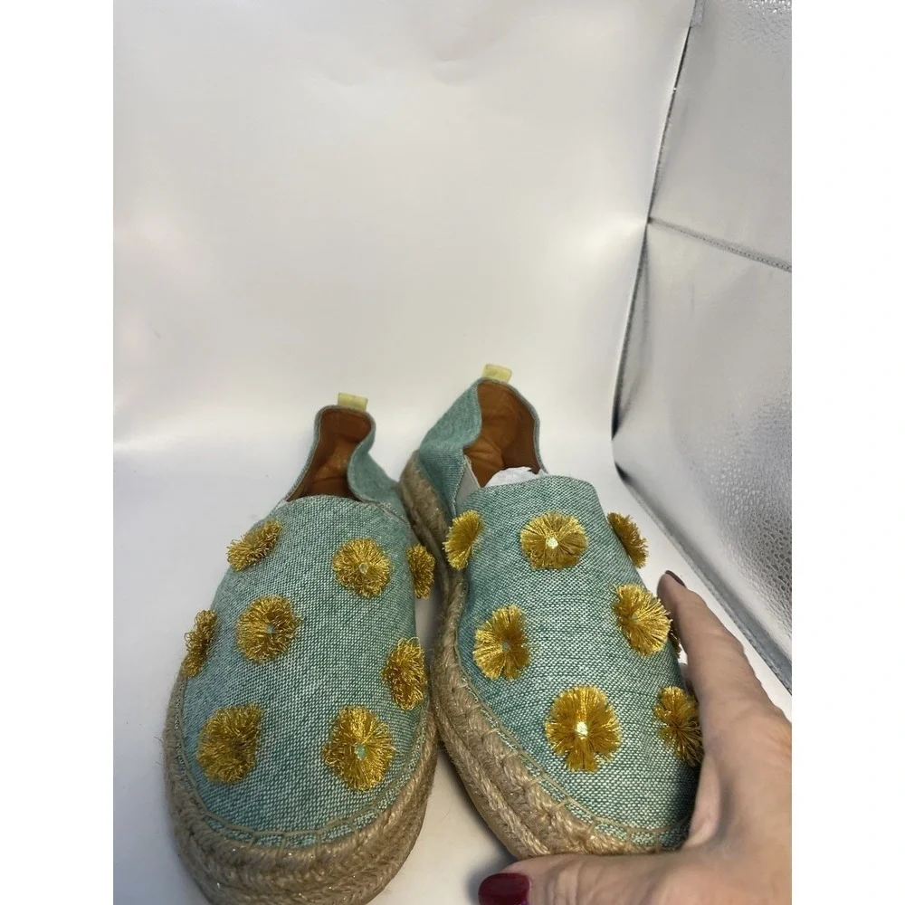Silvia Cobos Mocasines Womens Leather Flat Tassel‎ Espadrilles Size 10